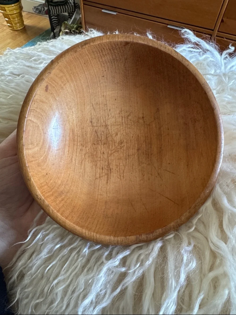 Vintage Handturned Wooden Bowl - Warm Honey Wood | made in Japan